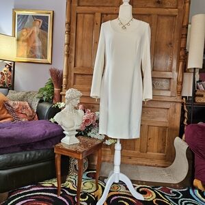 Michael Kors Cream Long Sleeve Dress